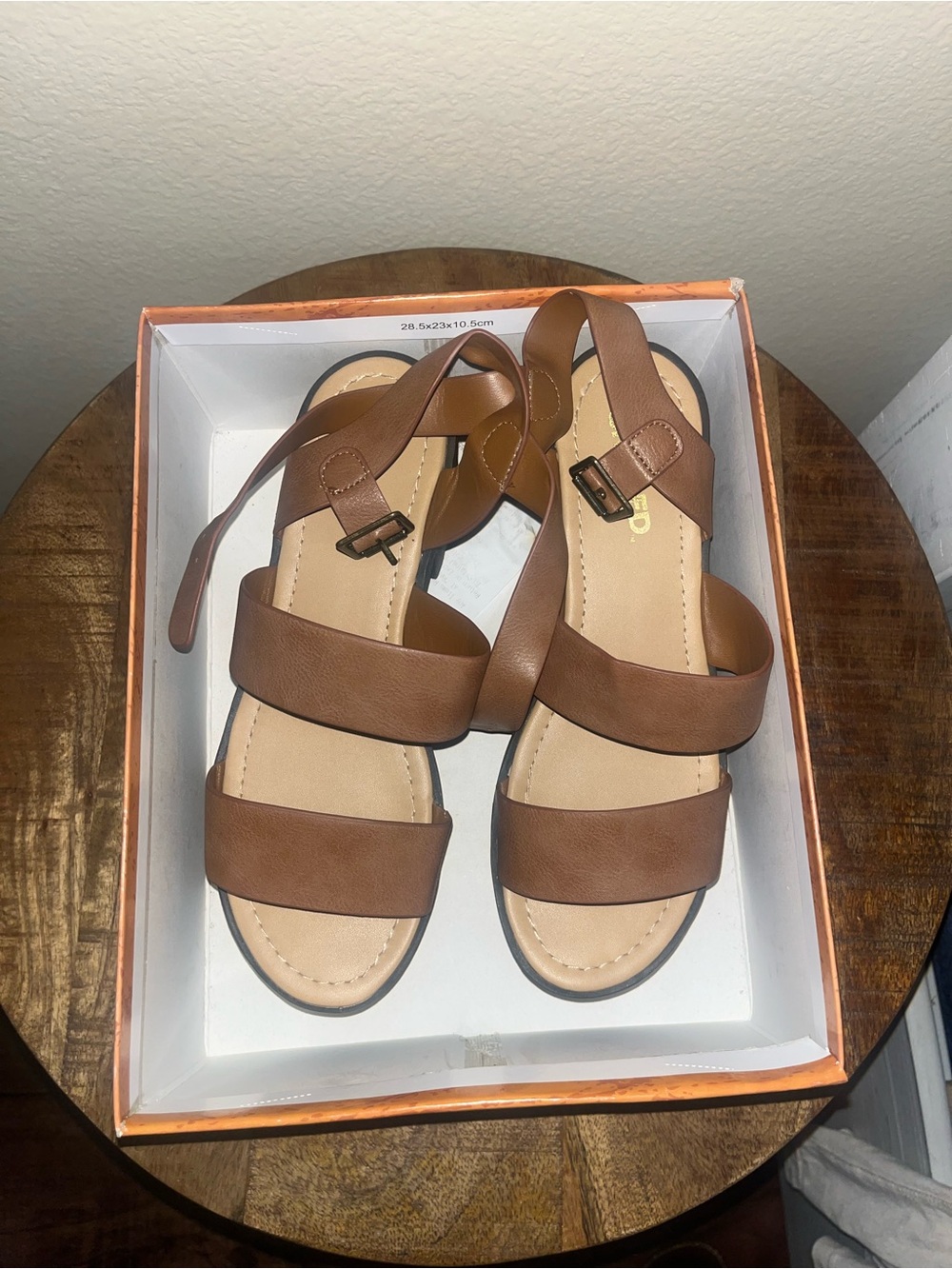 Women's Brown Strappy Comfort Sandals
